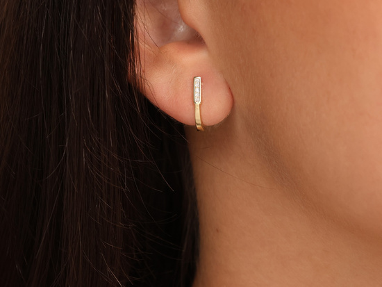 Kolczyki złote angielskie subtelne przecinki