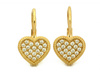 Kolczyki złote angielskie z sercem z cyrkoniami