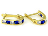 Złote kolczyki z niebieskimi cyrkoniami