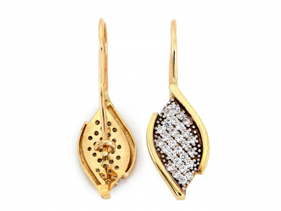 Kolczyki złote idealny prezent dla mamy na biglu z cyrkoniami