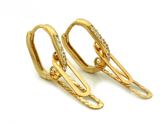 Kolczyki złote oryginalne modne nowoczesne subtelne