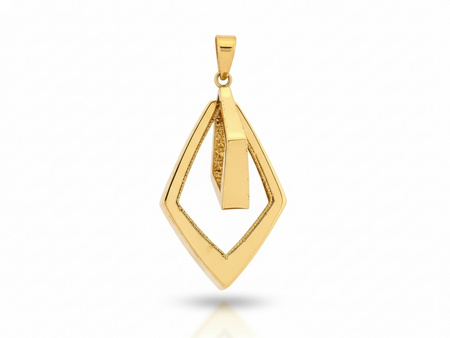 Zawieszka złota duża dwa ruchome romby