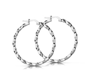 Srebrne kolczyki 925 koła kręcone - 35 mm