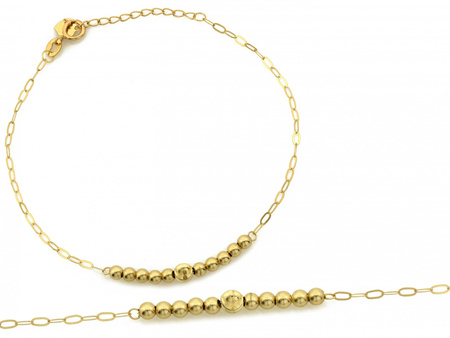 Bransoletka złota z kulkami łąńcuszkowa
