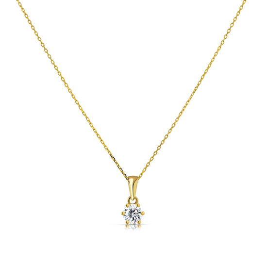 Złoty naszyjnik 585 - klasyczny z cyrkonią