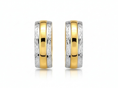 Dwukolorowe kolczyki złote
