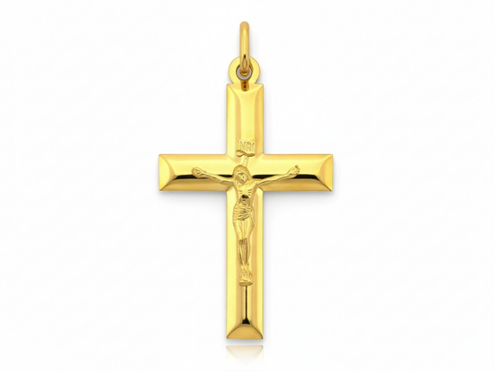 Złoty krzyżyk dla mężczyzny z wizerunkiem