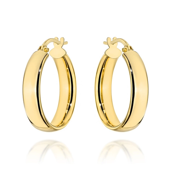 Złote kolczyki koła 585 klasyczne 