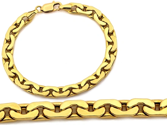Gruba złota bransoleta męska duże ogniwa