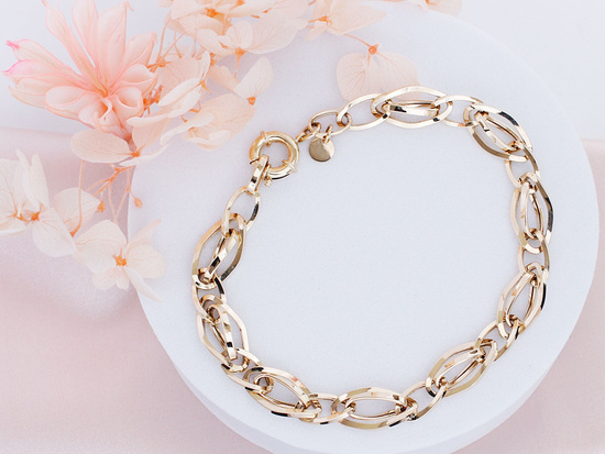 Gruba złota bransoletka duże ogniwa