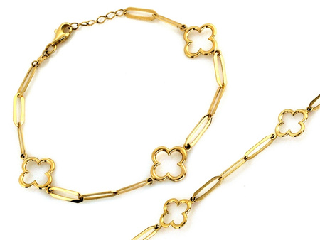 Bransoletka złota z modnych elementów na czasie