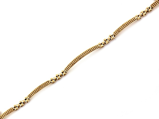 Złota bransoletka ze sztywnych elementów