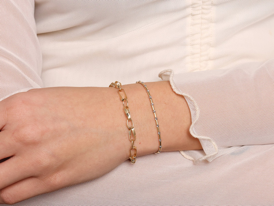 Złota bransoletka oryginalna modna efektowna duże ogniwa