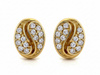 Kolczyki złote na sztyfcie owalna z cyrkoniami