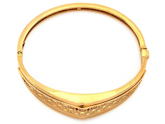 Bransoletka złota sztywna ekskluzywna z ażurem