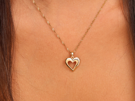 Złote serce zawieszka wisiorek
