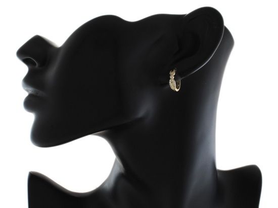 Kolczyki złote z cyrkoniami zdobione kółeczka