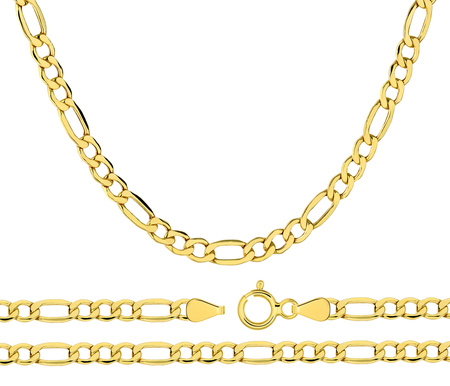 Złoty łańcuszek 585 figaro - 60 cm