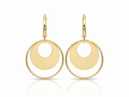 Kolczyki złote podwójne koła angielskie zapięcie