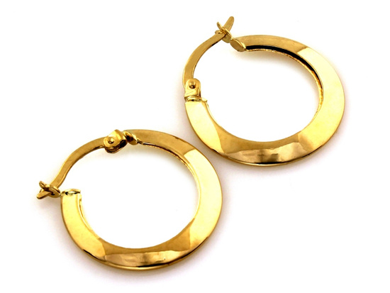 Złote kolczyki koła szerokie 22mm angielskie