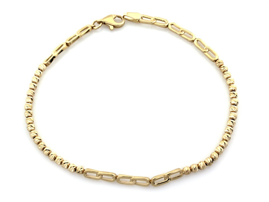 Bransoletka złota z kulkami i owalnymi elementami