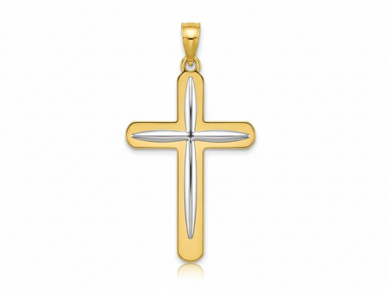Złoty krzyżyk bez wizerunku w dwóch kolorach