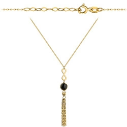 Złoty naszyjnik 585 z onyksem - nieskończoność