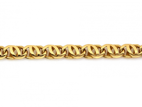 Bransoletka złota gruby łańcuch splot tygrysie oko