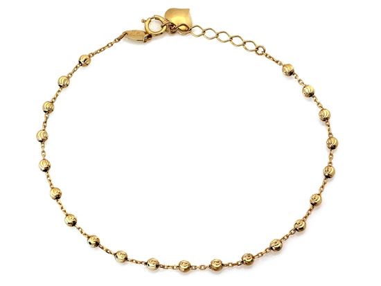 Bransoletka złota łańcuszkowa z kuleczkami
