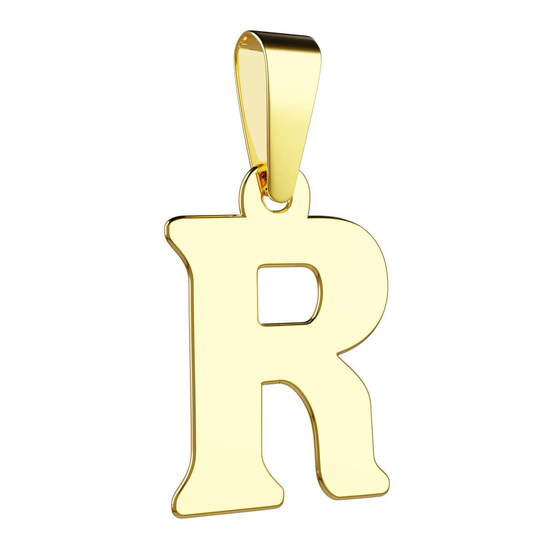 Złota literka R - zawieszka 585
