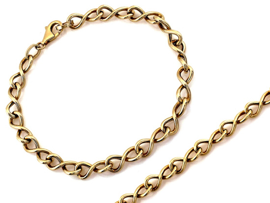 Bransoletka złota elementowa z nieskończoności