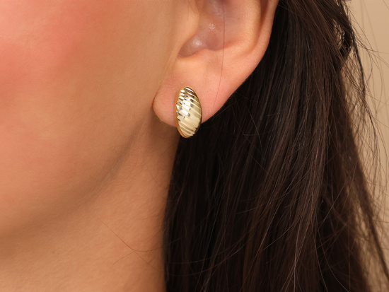 Kolczyki złote angielskie blaszki błyszczące