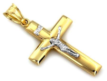 Złoty krzyżyk na łańcuszek duży męski