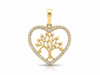 Zawieszka złota drzewko szczęścia w sercu