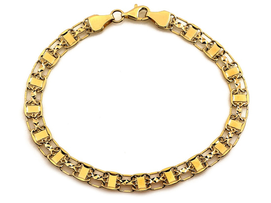 Bransoletka złota jak ażurowa taśma ruchome elementy