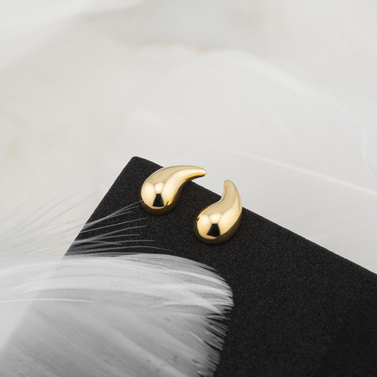 Złote kolczyki 375 nowoczesne krople, półkrople, łezki