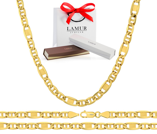 Złoty łańcuszek 585 Gucci Marina z blaszkami 