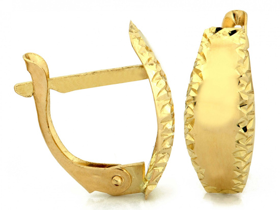 Kolczyki złote delikatne subtelne angielskie zapięcia