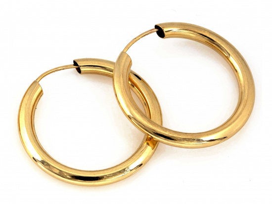 Małe złote kolczyki koła 20mm szarniry