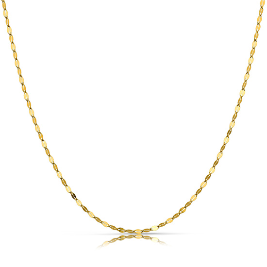 Złoty łańcuszek, naszyjnik 585 finezyjny, blaszkowy