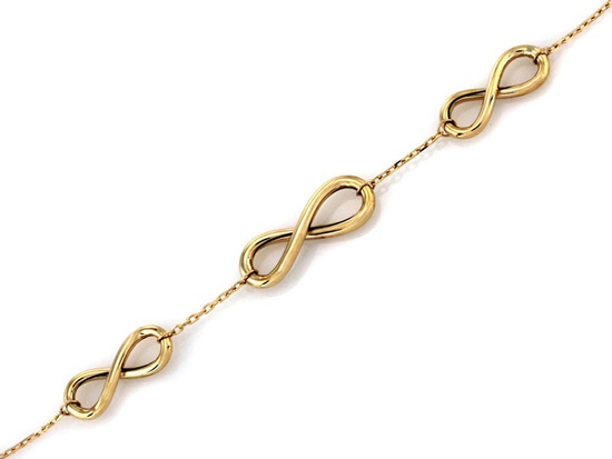 Bransoletka złota z nieskończonościami