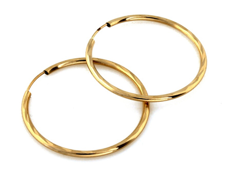 Kolczyki złote koła szarnir 30mm