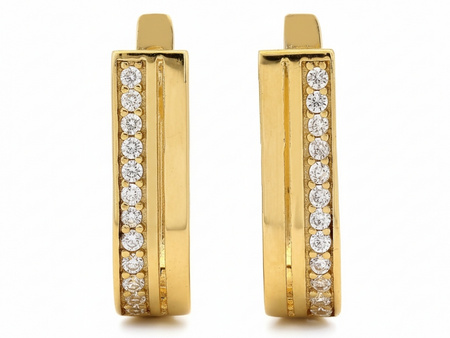 Kolczyki złote angielskie z cyrkoniami