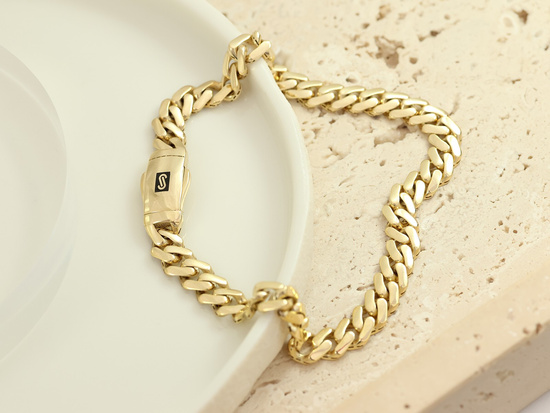 Bardzo gruba złota bransoleta męska pancerka 6.2mm