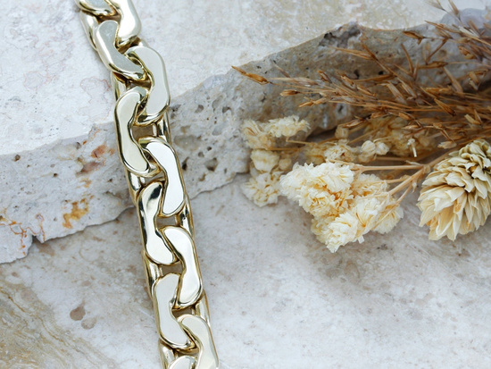 Gruba złota bransoleta męska duże ogniwa