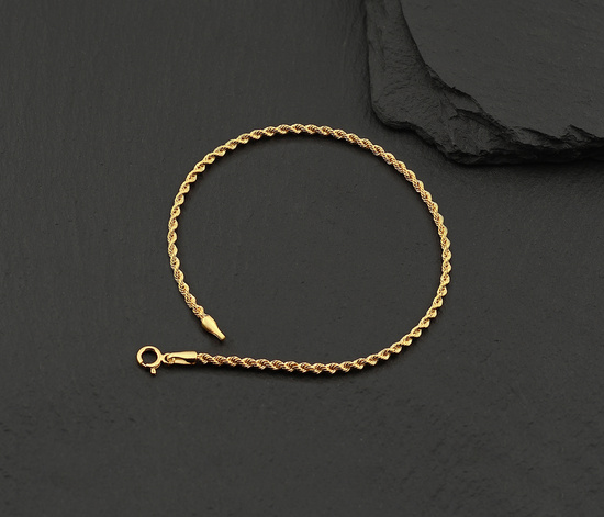 Złota bransoletka 585 kordel korda 