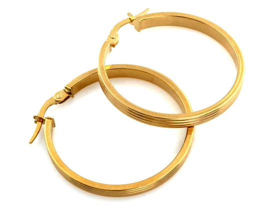 Kolczyki złote koła frezowane 30mm