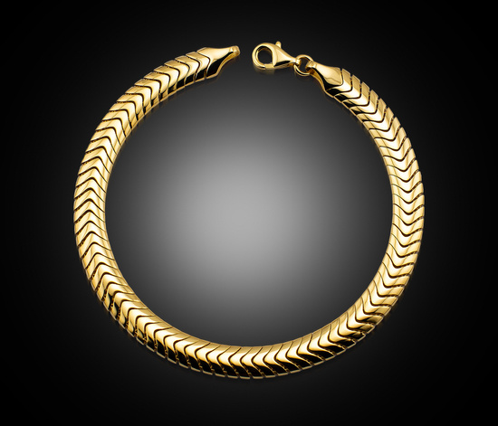 Złota bransoletka 585 elementowa taśma