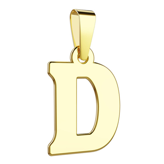 Złota literka D - zawieszka 585