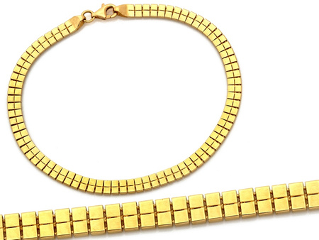 Bransoletka złota taśma z malutkich kwadracików